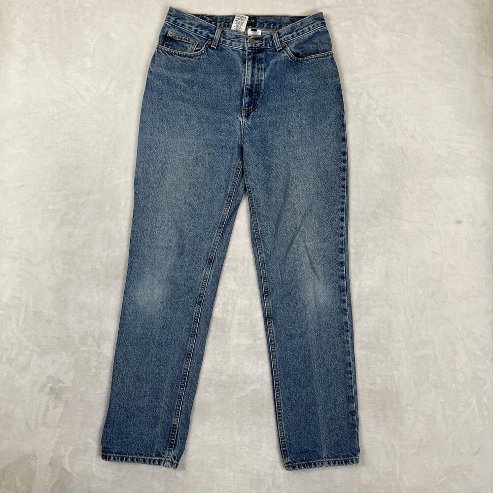 Lauren Jeans Co. Ralph Lauren High Rise Straight Jeans Womens 8 Med Wash Denim